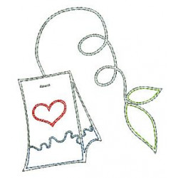 Stickdatei TEA PARTY Teebeutel